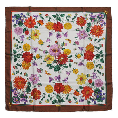 Gucci Silk Dahlia Floral Square Scarf Multi 1 of 8