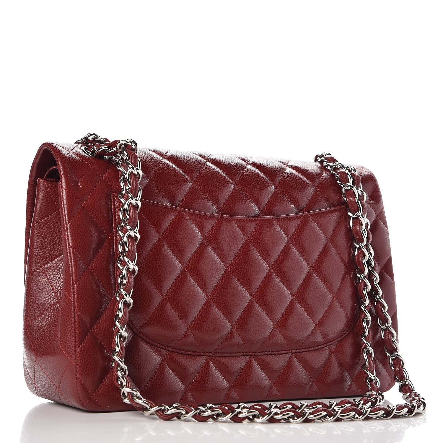 Chanel Caviar Quilted Jumbo Double Flap Dark Red 4 of 9