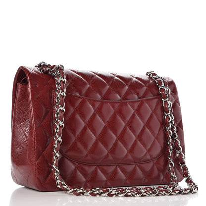Chanel Caviar Quilted Jumbo Double Flap Dark Red 4 of 9