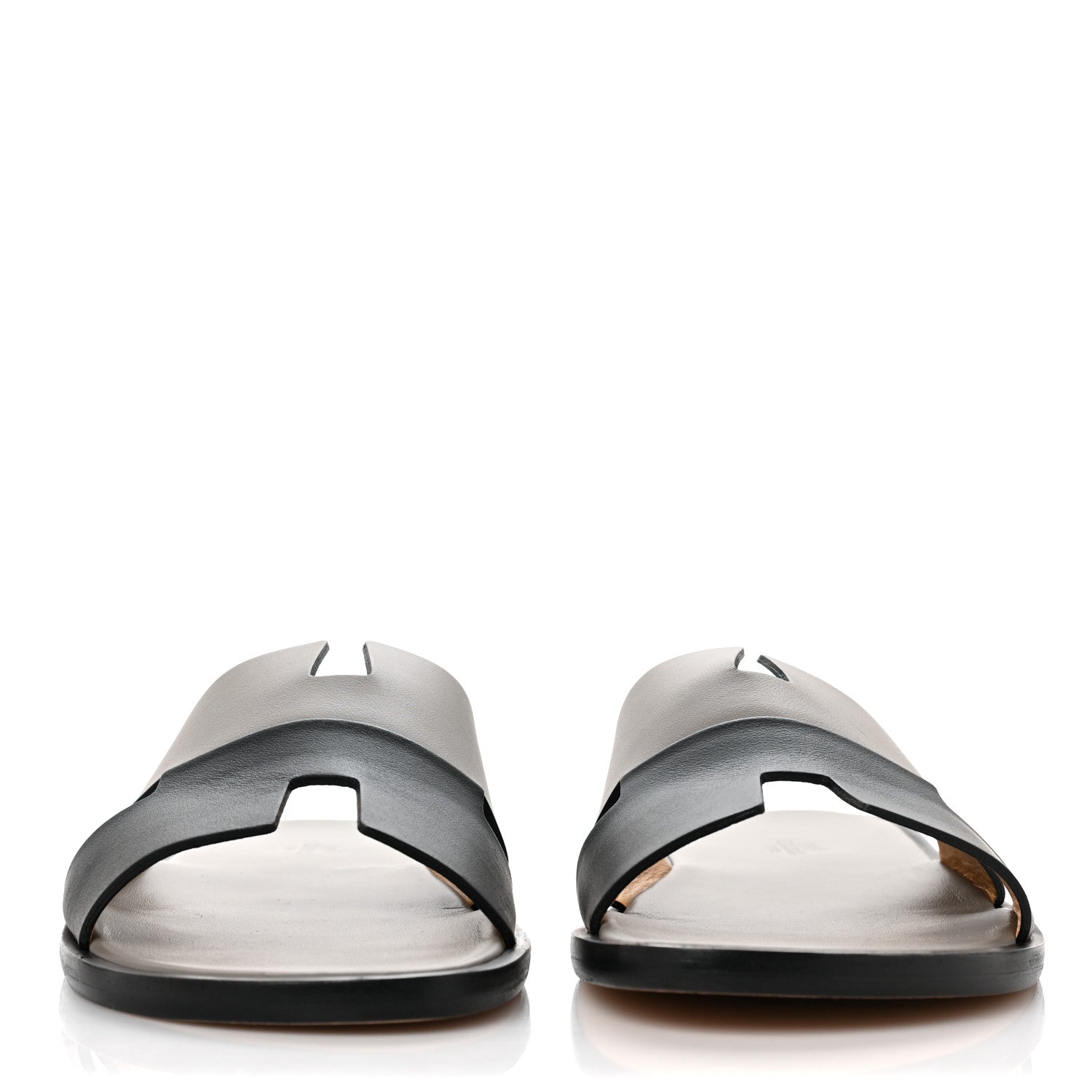 Hermes Calfskin Mens Izmir Sandals 43 Black Gris 2 of 11