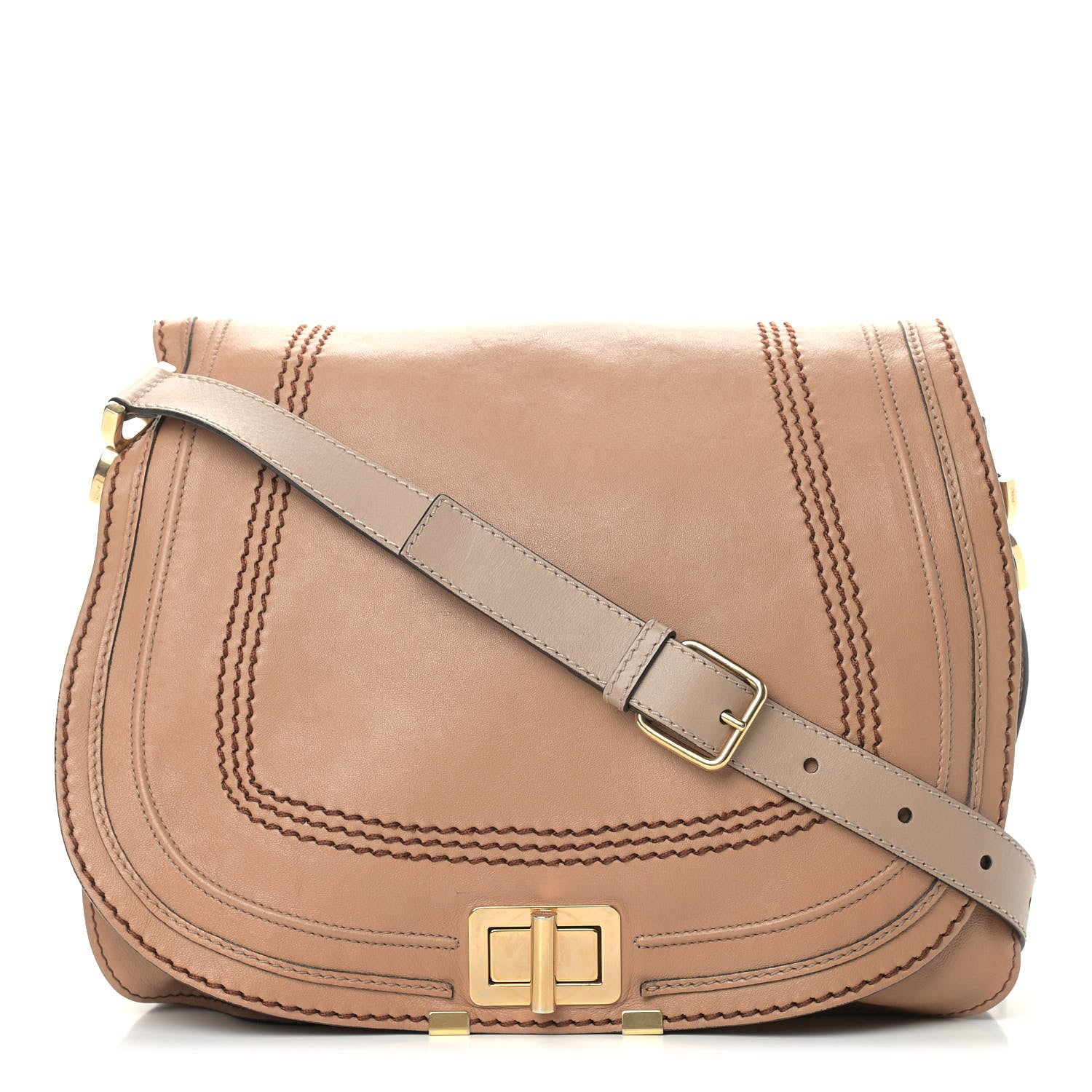 Chloe Calfskin Large Marcie Lock Messenger Armagnac 1 of 11