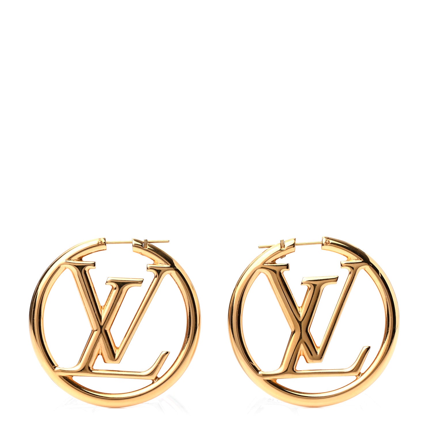 Louis Vuitton Metal Louise Hoop Earrings Gold 1 of 4