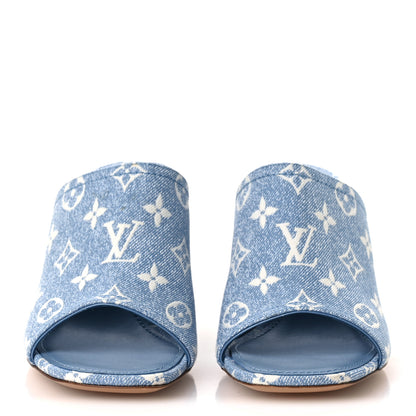 Louis Vuitton Denim Monogram Silhouette Mules 40 Blue 3 of 10