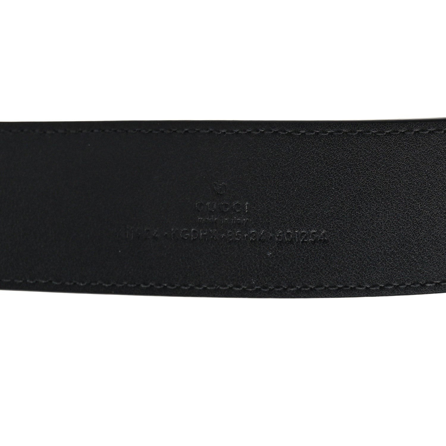 Gucci GG Supreme Monogram Selleria Calfskin Interlocking G 40mm Belt 85 34 Black Grey 3 of 5