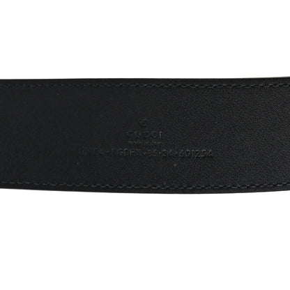 Gucci GG Supreme Monogram Selleria Calfskin Interlocking G 40mm Belt 85 34 Black Grey 3 of 5
