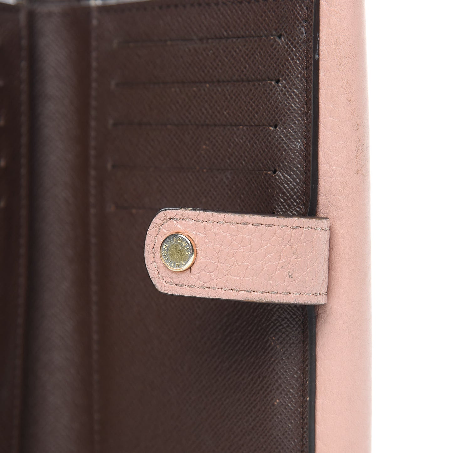 Damier Ebene Normandy Compact Wallet Rose Ballerine