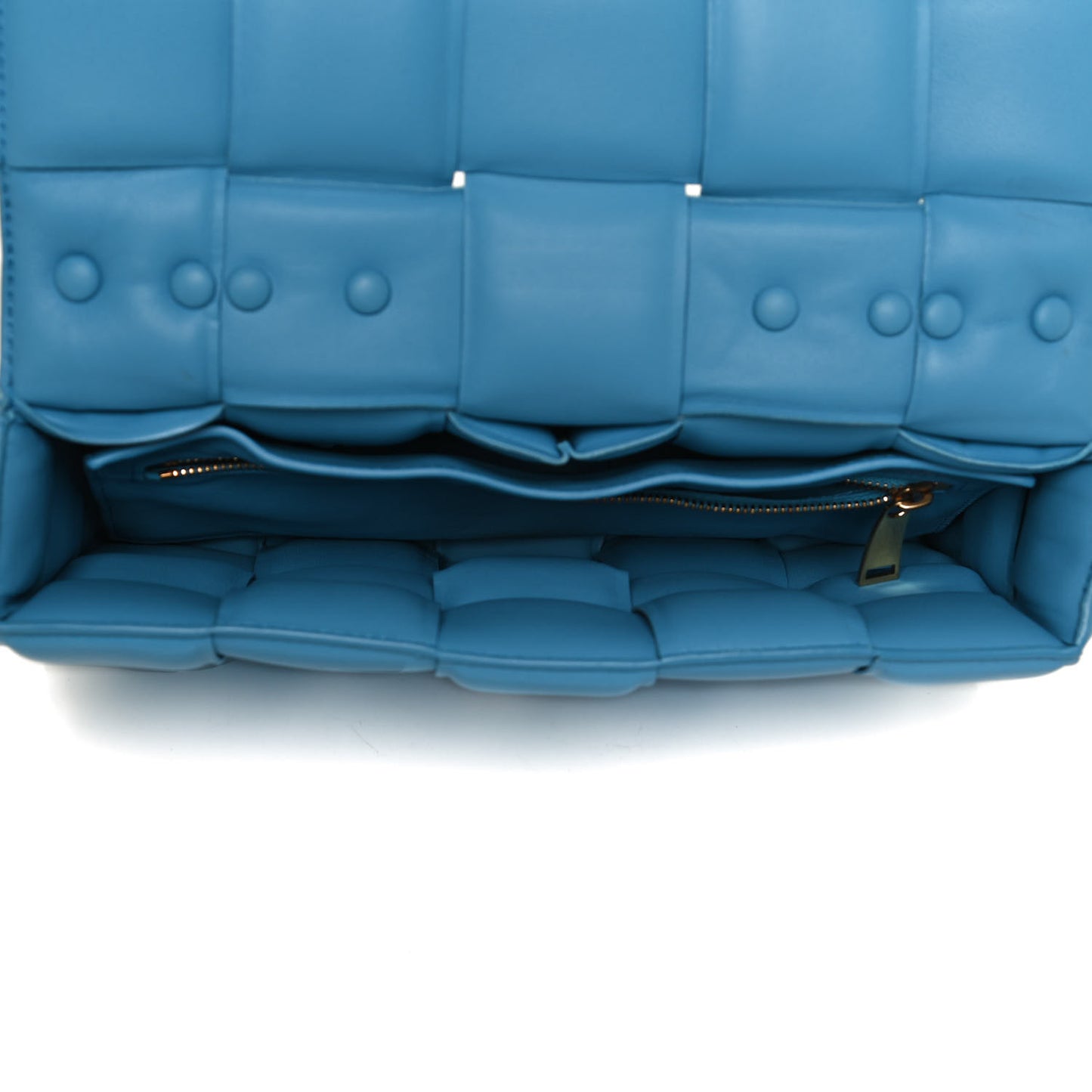 Lambskin Maxi Intreccio Padded Chain Cassette Crossbody Bag Swimming Pool