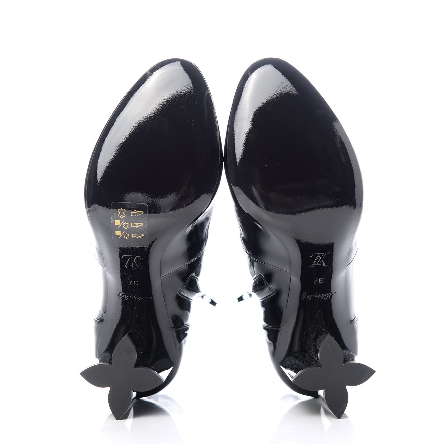 Patent Silhouette Ankle Boots 37 Black