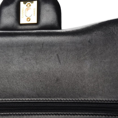 Chanel Lambskin Quilted Jumbo Double Flap Black 8 of 15