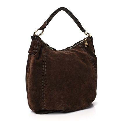 Prada Scamosciato Suede Hobo Brown 2 of 12