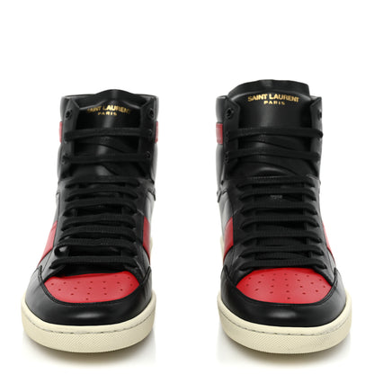Saint Laurent Calfskin Court Classic SL/10H High Top Sneakers 40 Black Red 2 of 10