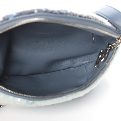 Chanel Sequin Tri-color Waterfall Waist Bag Fanny Pack Silver Blue 5 of 9