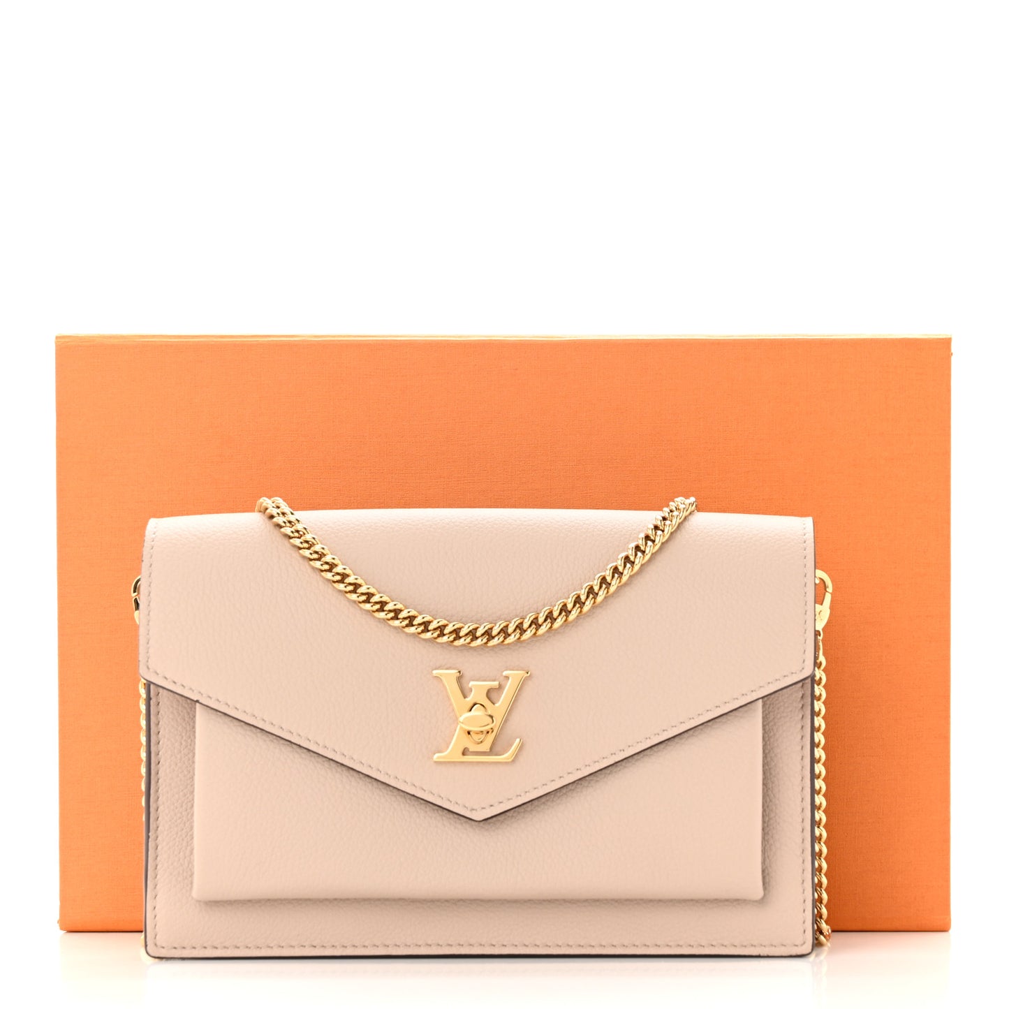 Soft Calfskin My Lockme Chain Pochette Greige