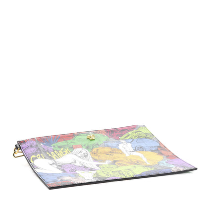 Versace Vitello Saffiano Print St.Machine Pouch Black Multicolor 3 of 5