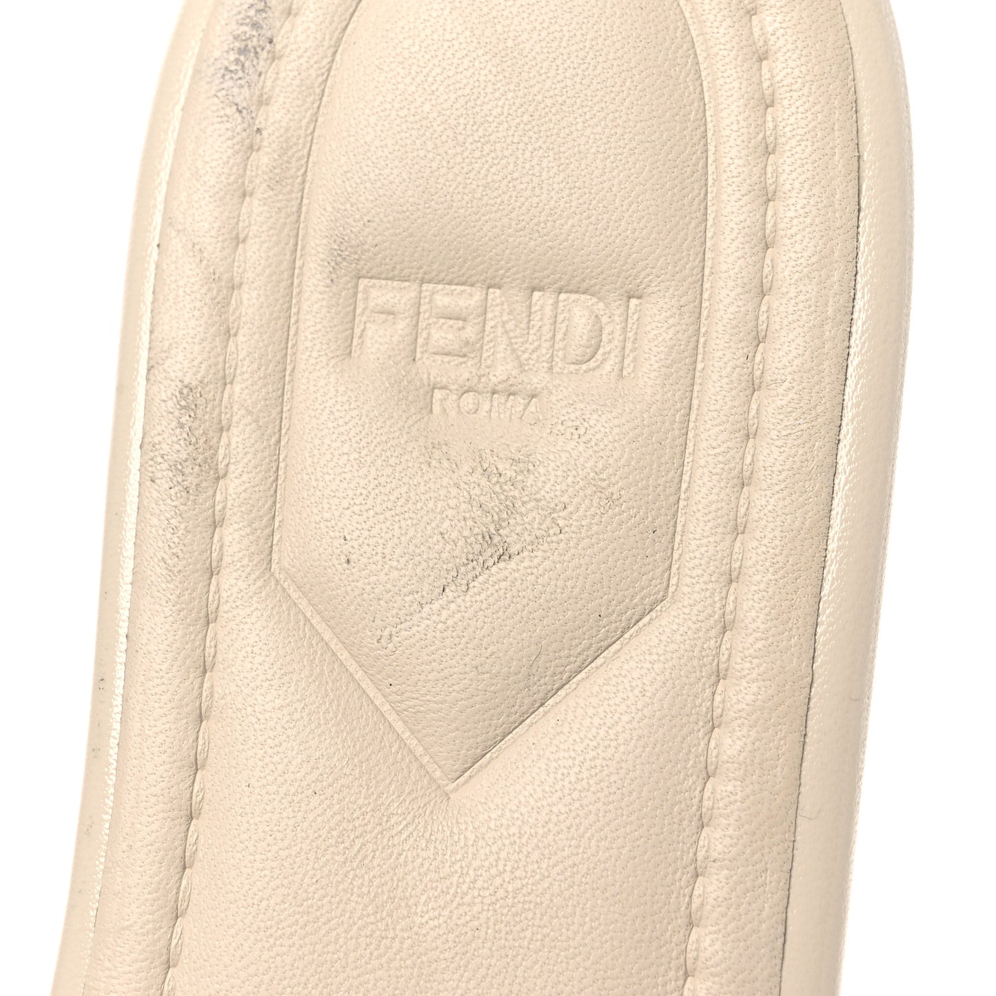 Vitello Cuoio FFold Flat Slide Sandals 39 Off-White