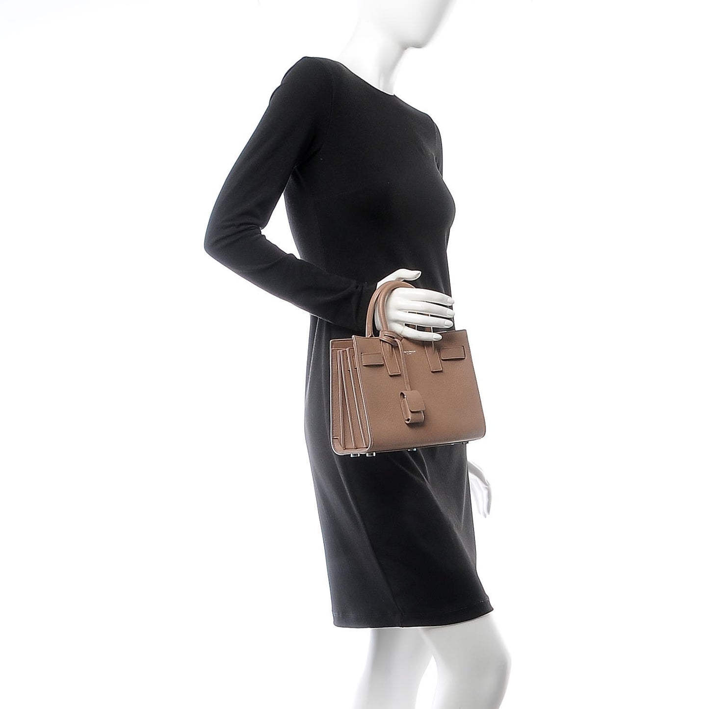 Grained Calfskin Nano Sac De Jour Taupe