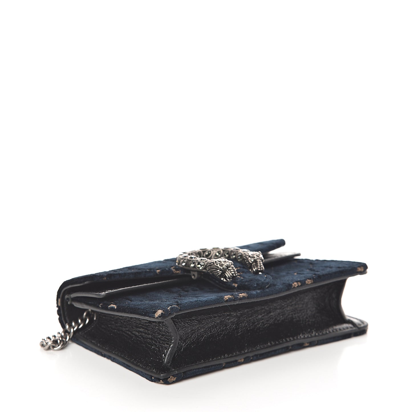 Velvet GG Monogram Super Mini Dionysus Shoulder Bag Blue Beige Black
