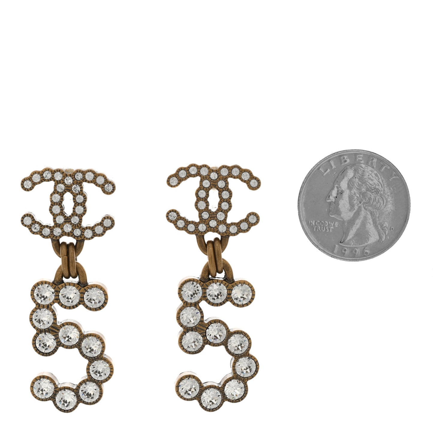 Metal Crystal City of Lights No 5 Drop Earrings Gold