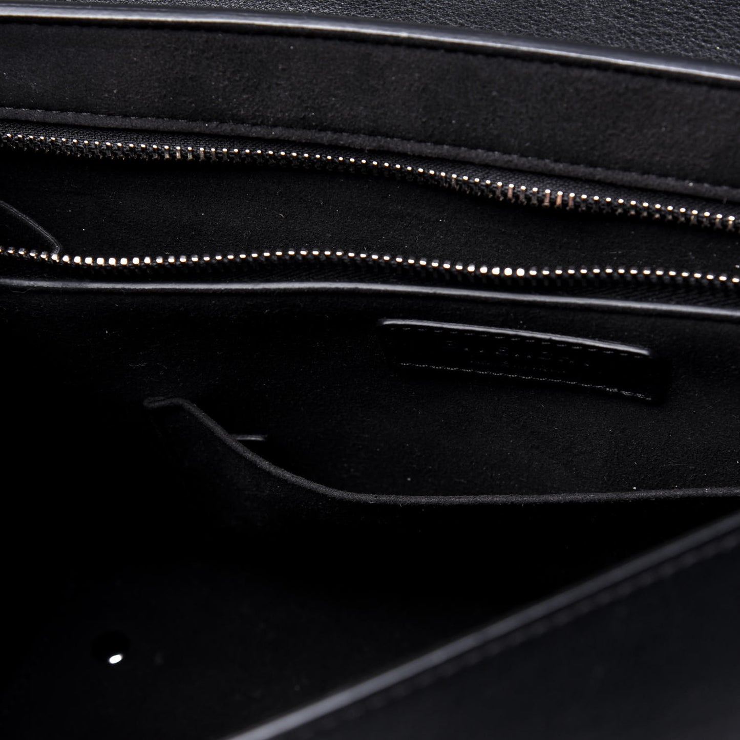 Grained Calfskin Chain Small Shark Lock Satchel Black