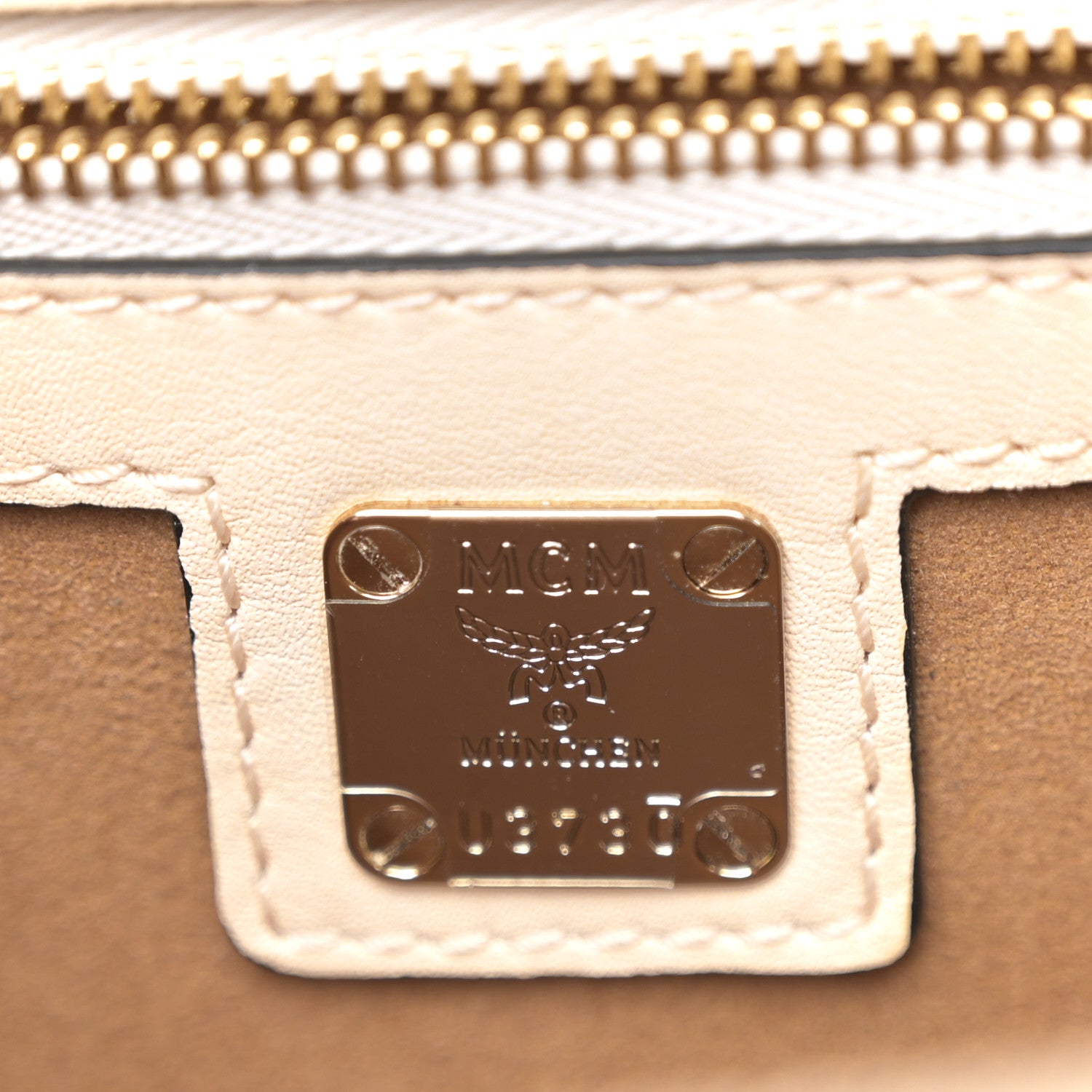 MCM Visetos Calfskin Colorblock Mezzanin Shoulder Bag Cognac Ruby Red 6 of 11