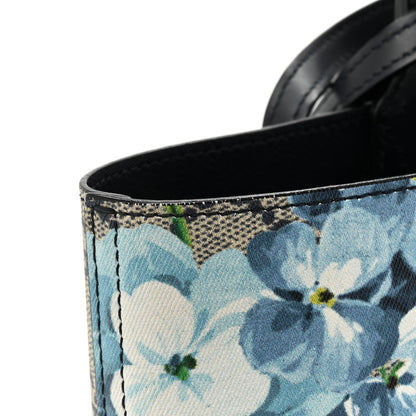 Gucci GG Supreme Monogram Blooms Small Reversible Tote Beige Blue Navy 16 of 23