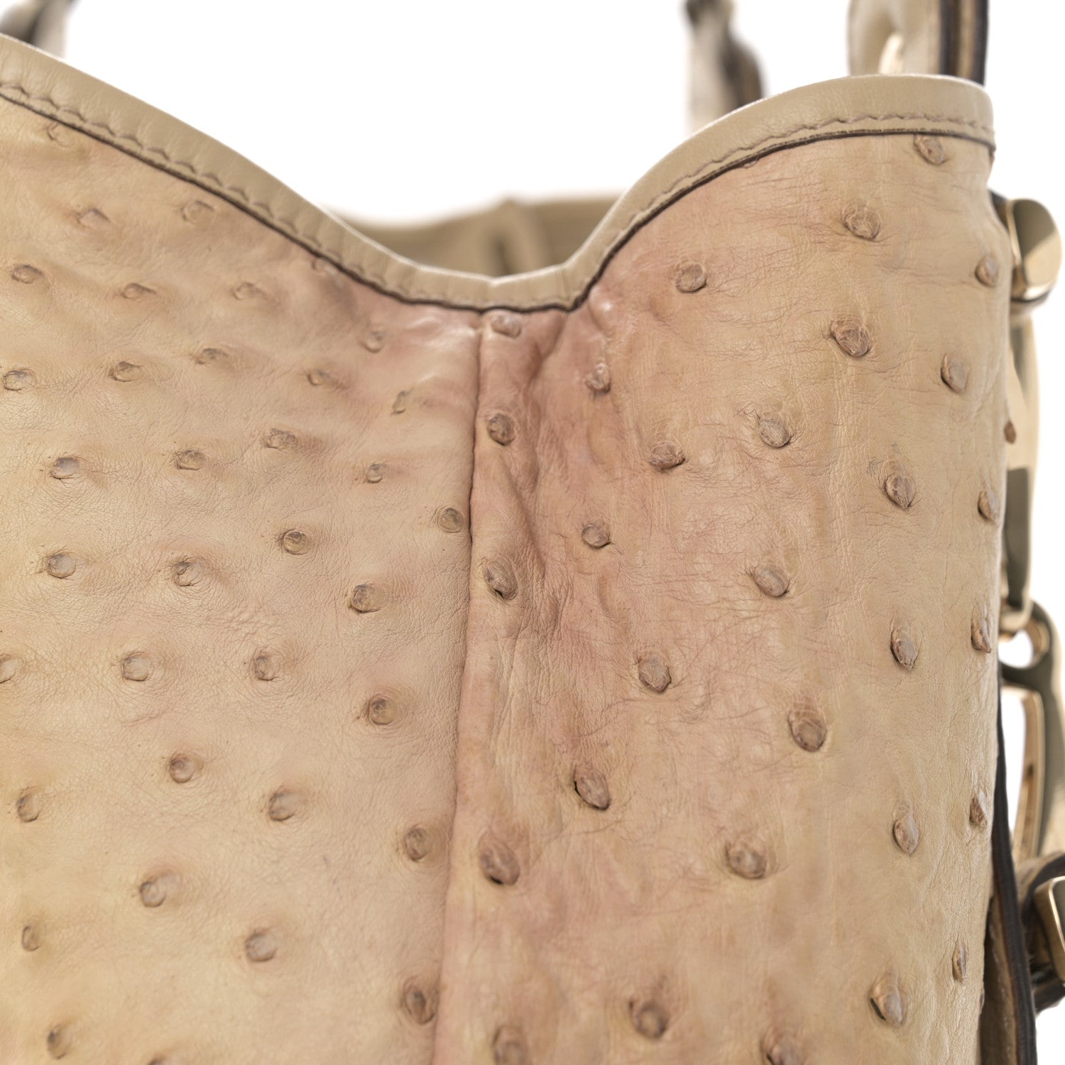 Gucci Ostrich Small Pelham Shoulder Bag Beige 10 of 11