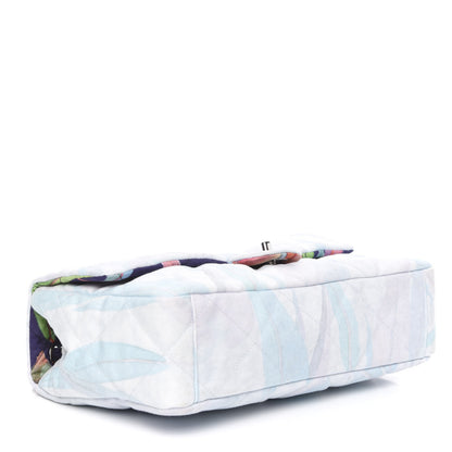 Chanel Canvas Quilted Printed Flap White Multicolor 4 of 10