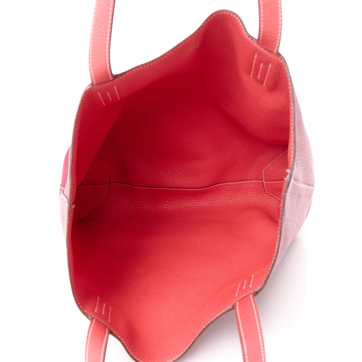 Hermes Taurillon Clemence Double Sens 36 Reversible Tote Rubis Bougainvillea 9 of 15