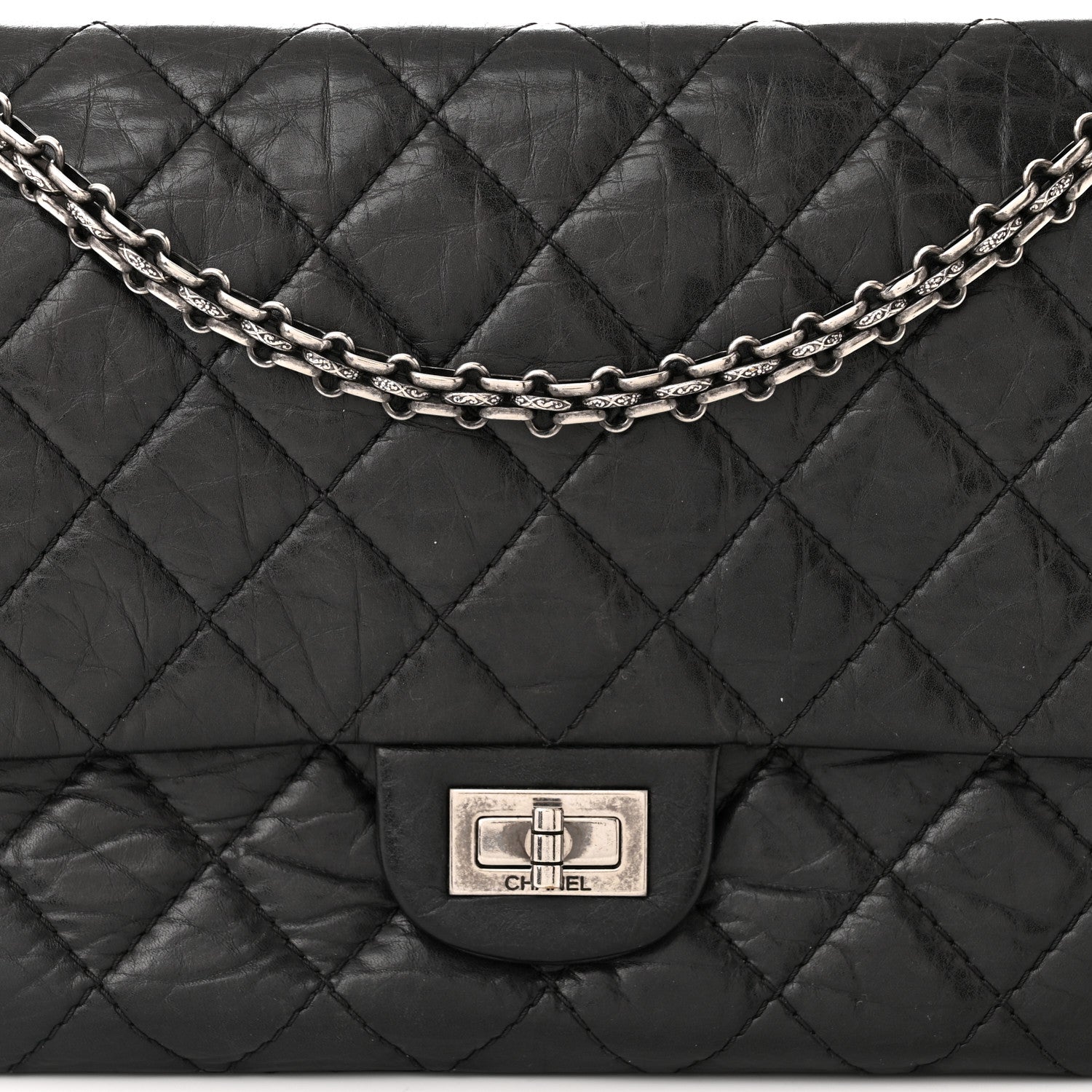 Chanel Aged Calfskin Quilted 2.55 Reissue 226 Flap Black 8 of 14