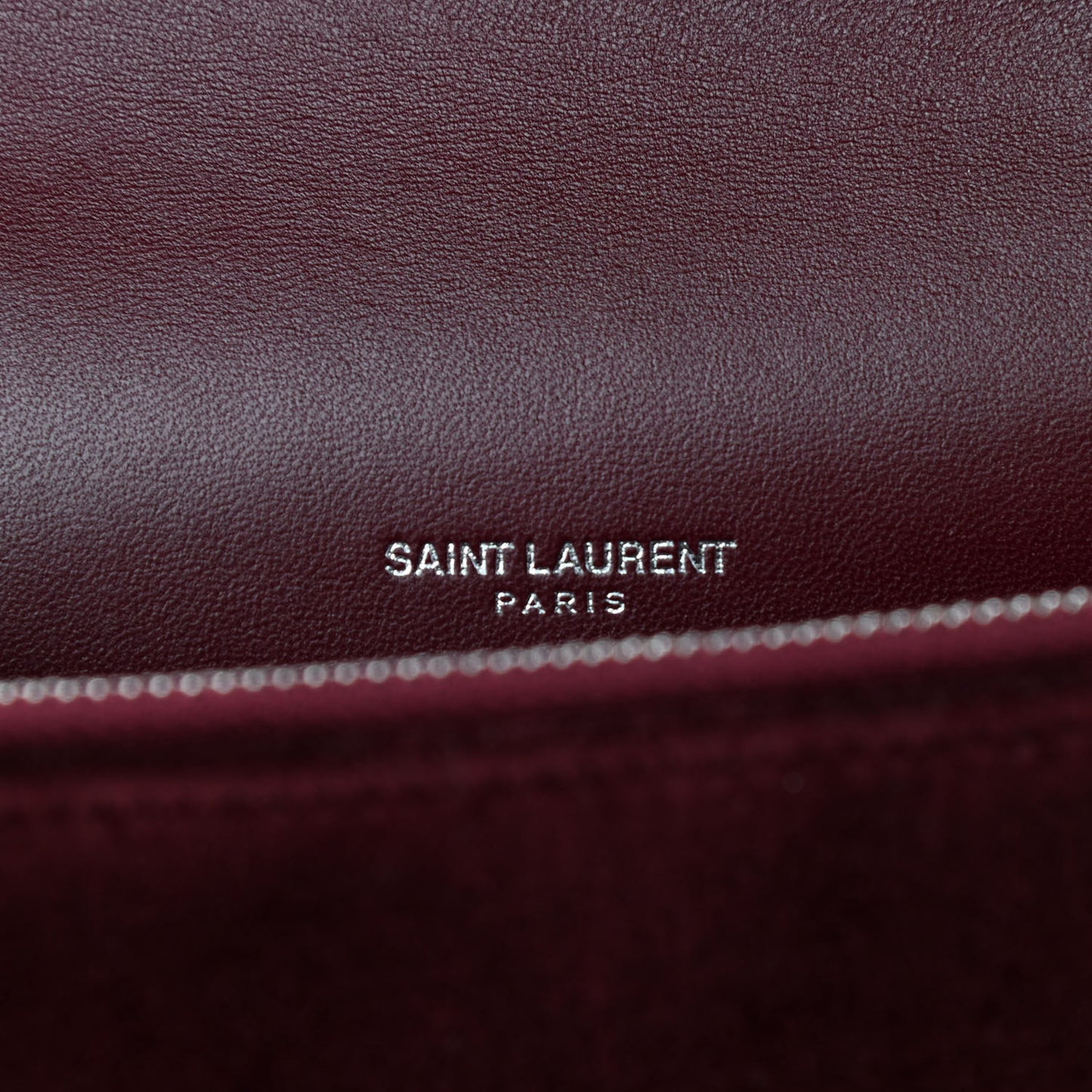 Velvet Crystal Monogram Kate Tassel Shoulder Bag Burgundy