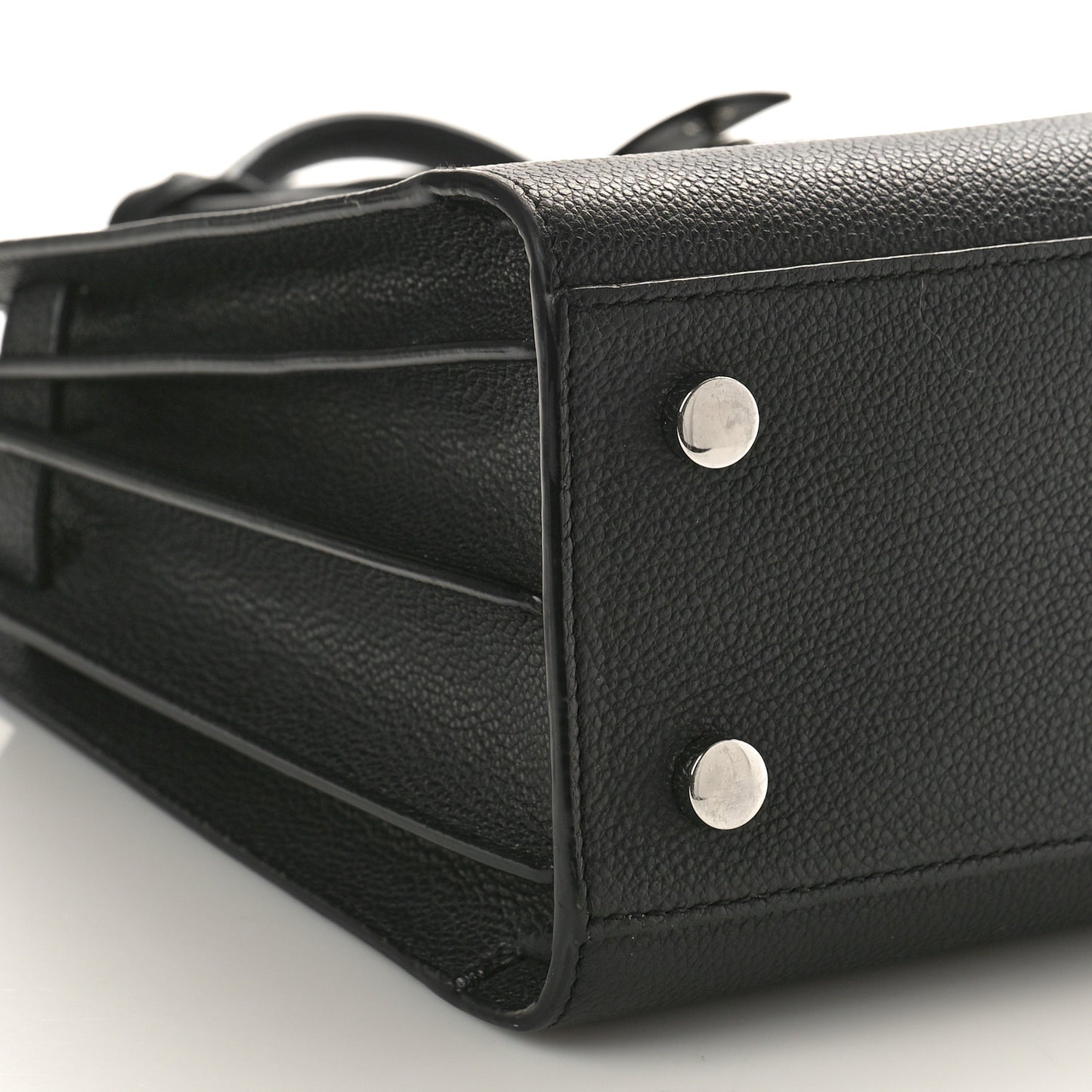 Grained Calfskin Baby Sac De Jour Black