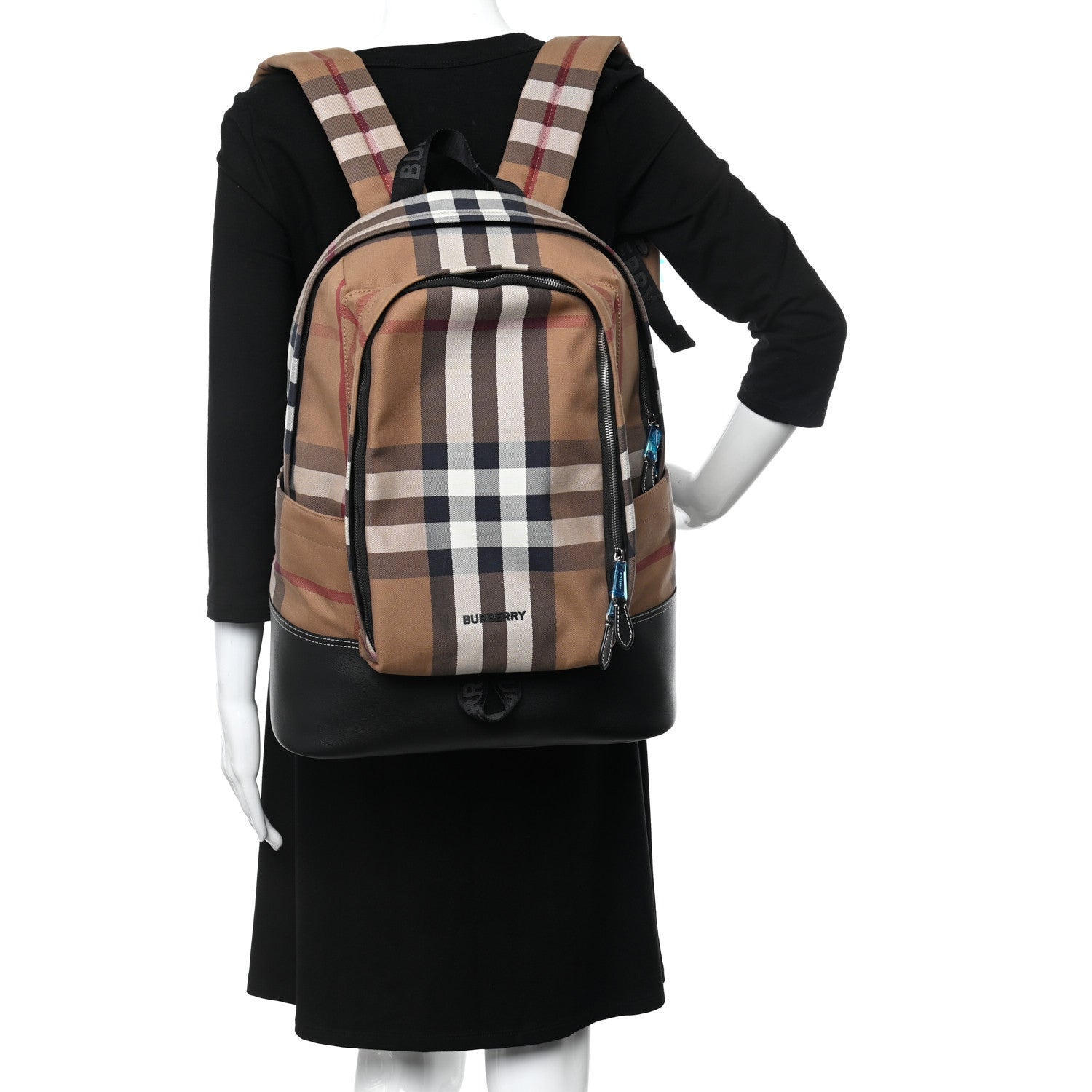 Burberry Tan Check Calfskin Jack Backpack Birch Brown 2 of 9