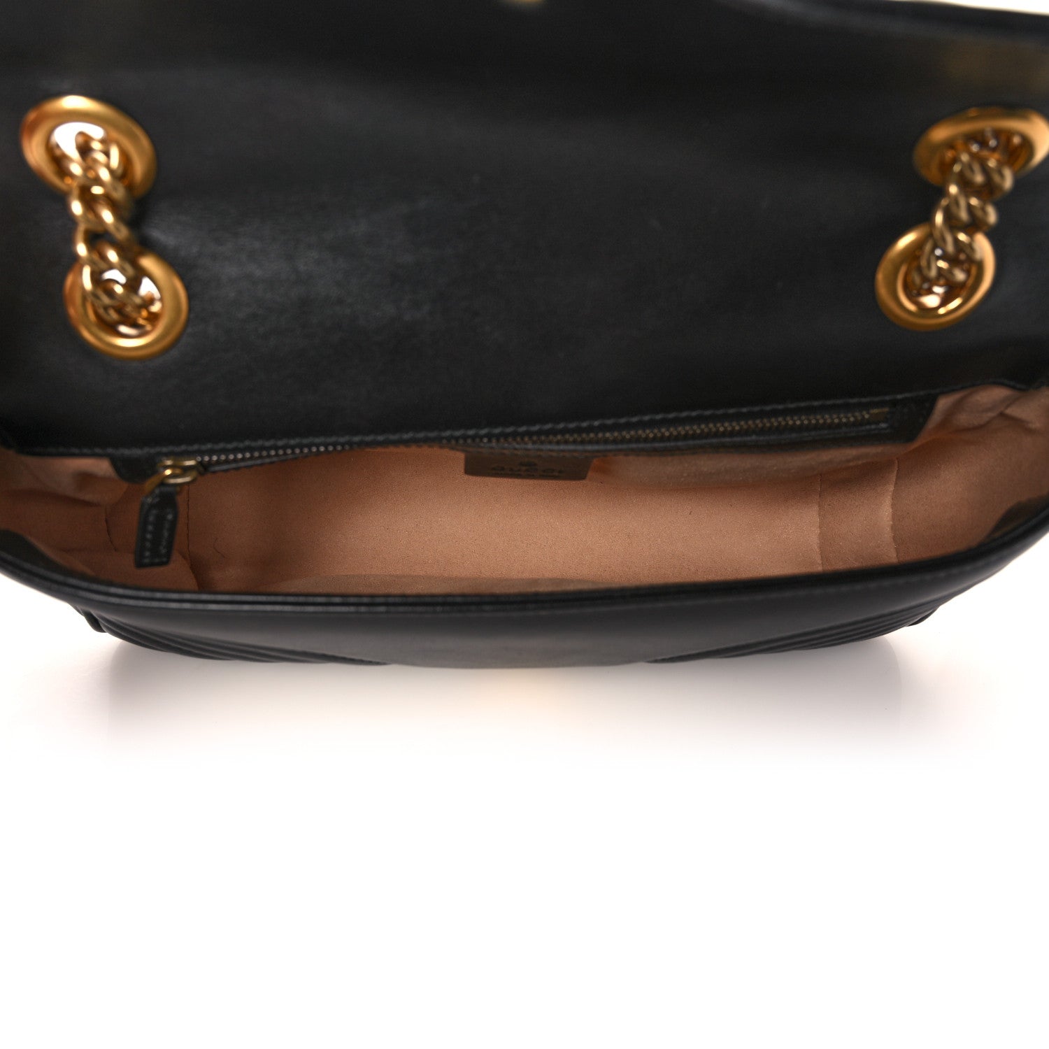 Gucci Calfskin Matelasse Small GG Marmont Shoulder Bag Black 5 of 11