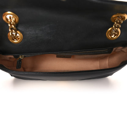 Gucci Calfskin Matelasse Small GG Marmont Shoulder Bag Black 5 of 11