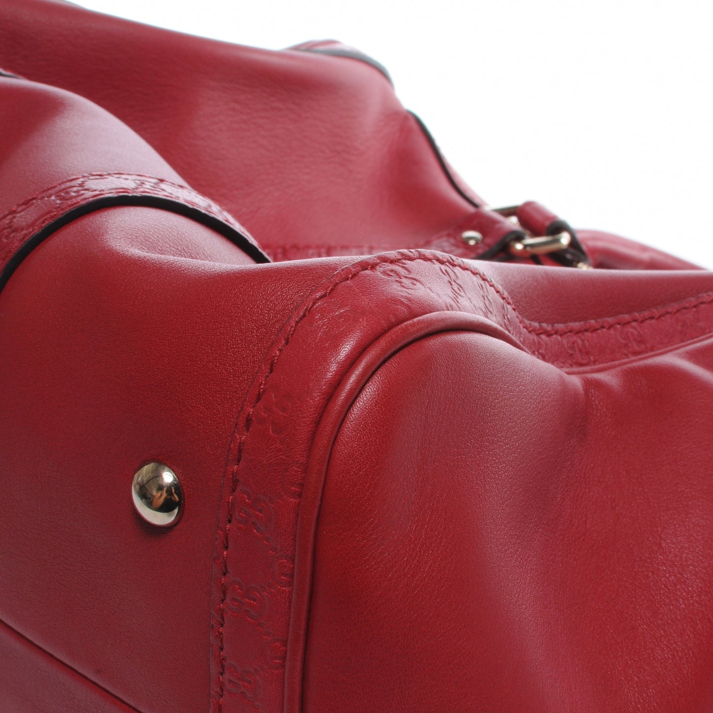 Leather Vintage Web Medium Boston Red