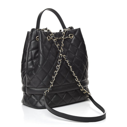 Chanel Caviar Quilted Large Rolled Up Bucket Drawstring Bag Black 3 of 11