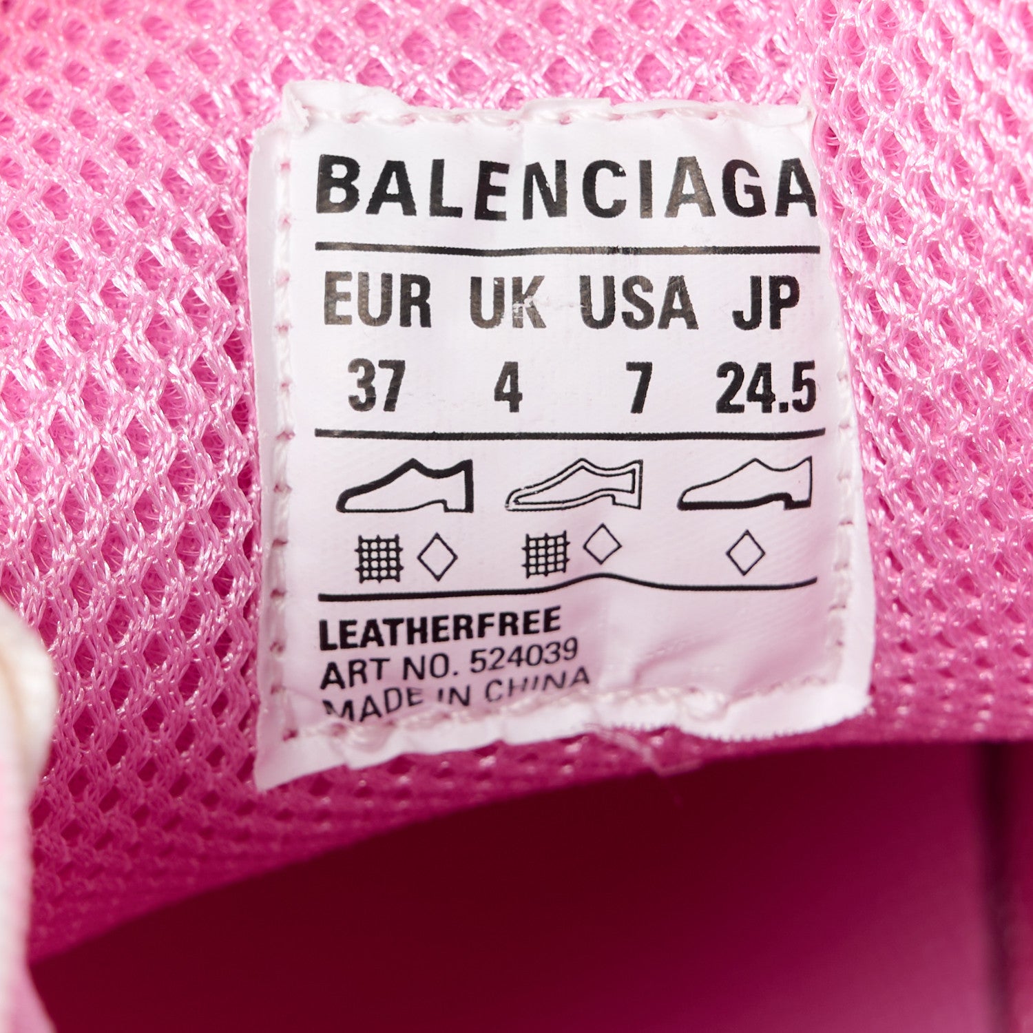 Balenciaga Fabric Mesh Womens Triple S Sneakers 37 Pink White 8 of 9