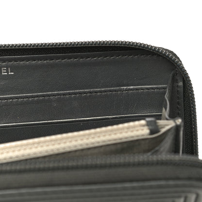 Chanel Lambskin Quilted Boy Zip Around Wallet Dark Grey 11 of 18