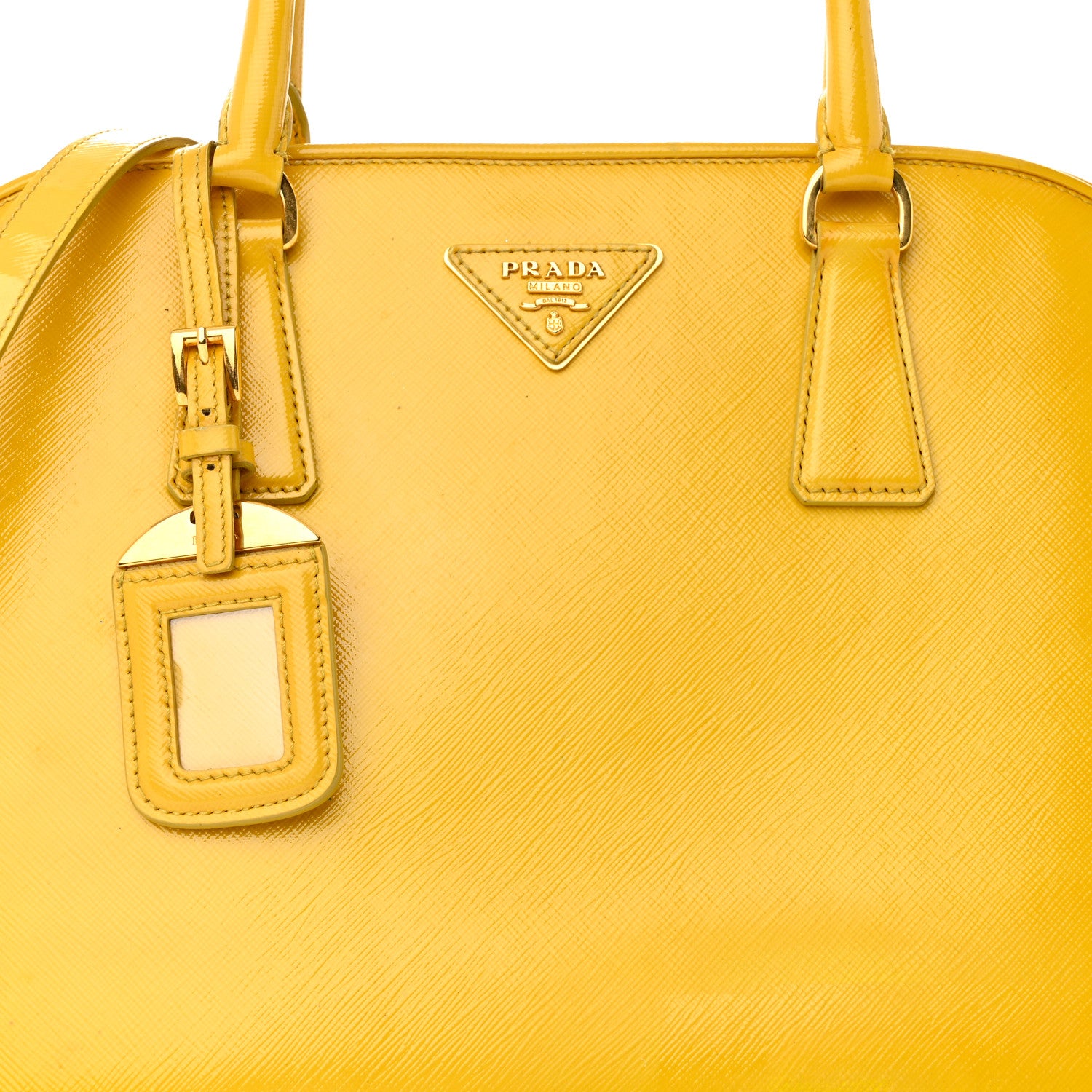 Prada Saffiano Vernice Medium Open Promenade Tote Ananas 8 of 27