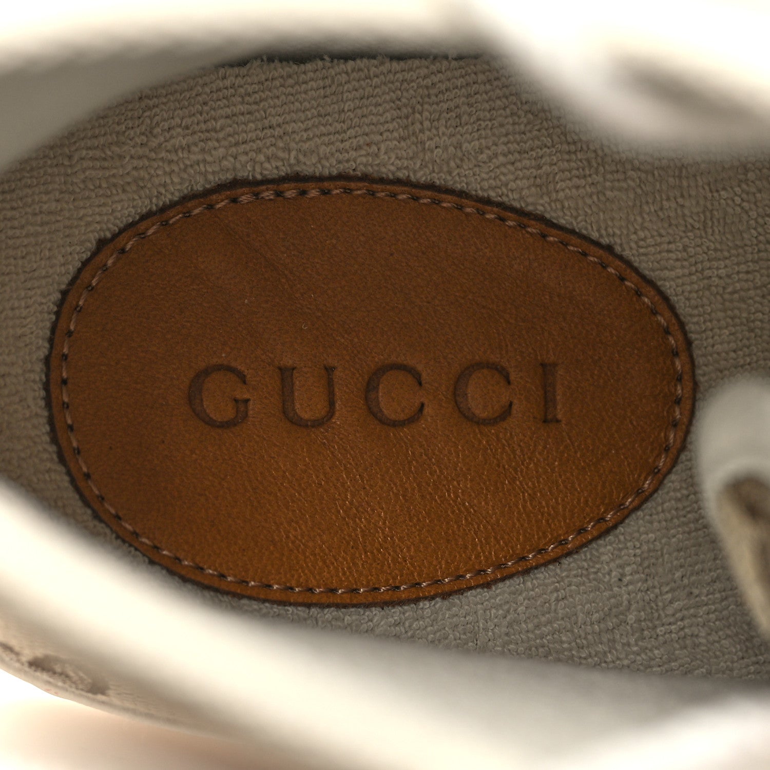 Gucci Monogram Suede Mens Tortuga High Top Sneakers 9.5 Beige Ebony Oatmeal Mystic White 8 of 9