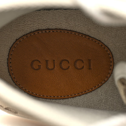 Gucci Monogram Suede Mens Tortuga High Top Sneakers 9.5 Beige Ebony Oatmeal Mystic White 8 of 9