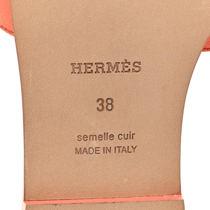 Hermes Epsom Oran Sandals 38 Orange Joey 7 of 8