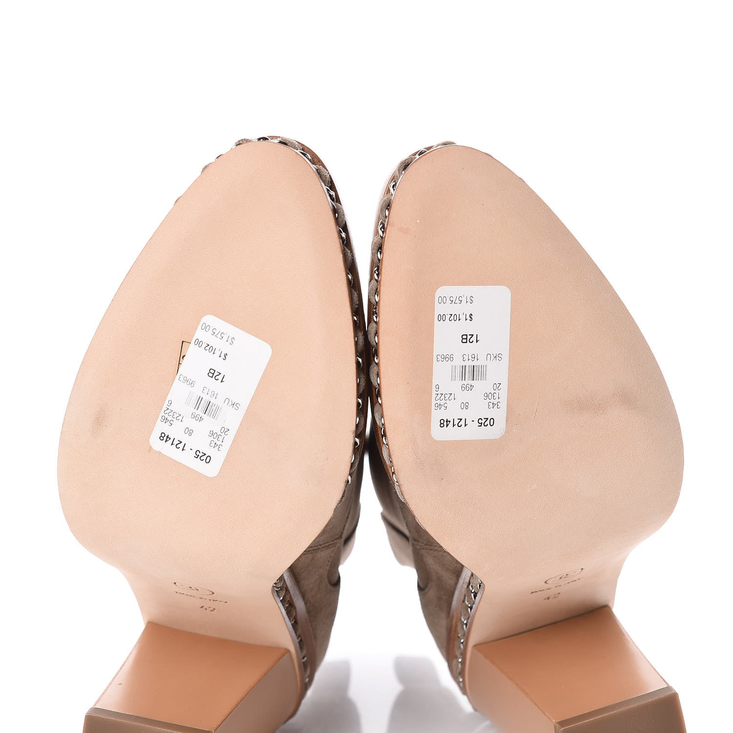 Chanel Suede Chain Around Elastic Boots 42 Light Brown 8 of 9