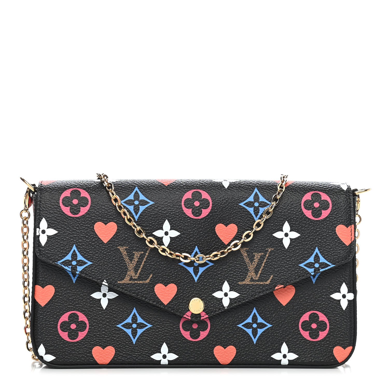 Louis Vuitton Game On Felicie Chain Wallet Black 1 of 9