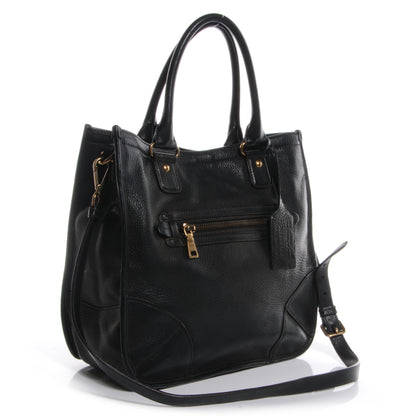 Prada Deerskin Zipper Detail Tote Black 3 of 13