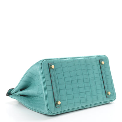 Hermes Matte Alligator Birkin 30 Bleu Atoll 4 of 11