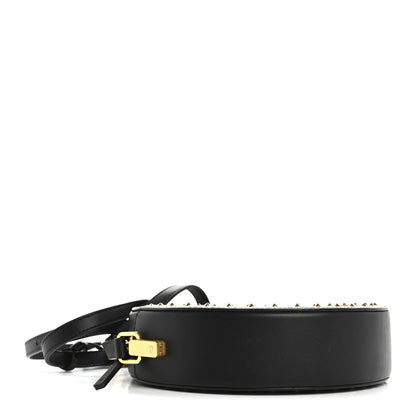 MCM Monogram Coated Canvas Studded Berlin Tambourine Round Crossbody Black 4 of 11