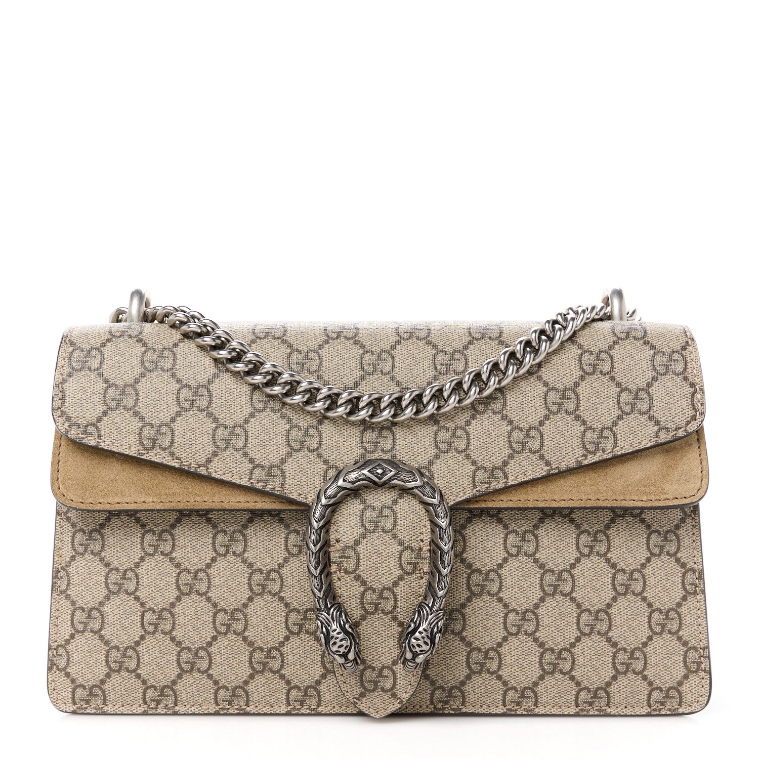 Gucci GG Supreme Monogram Small Dionysus Shoulder Bag Taupe 1 of 13