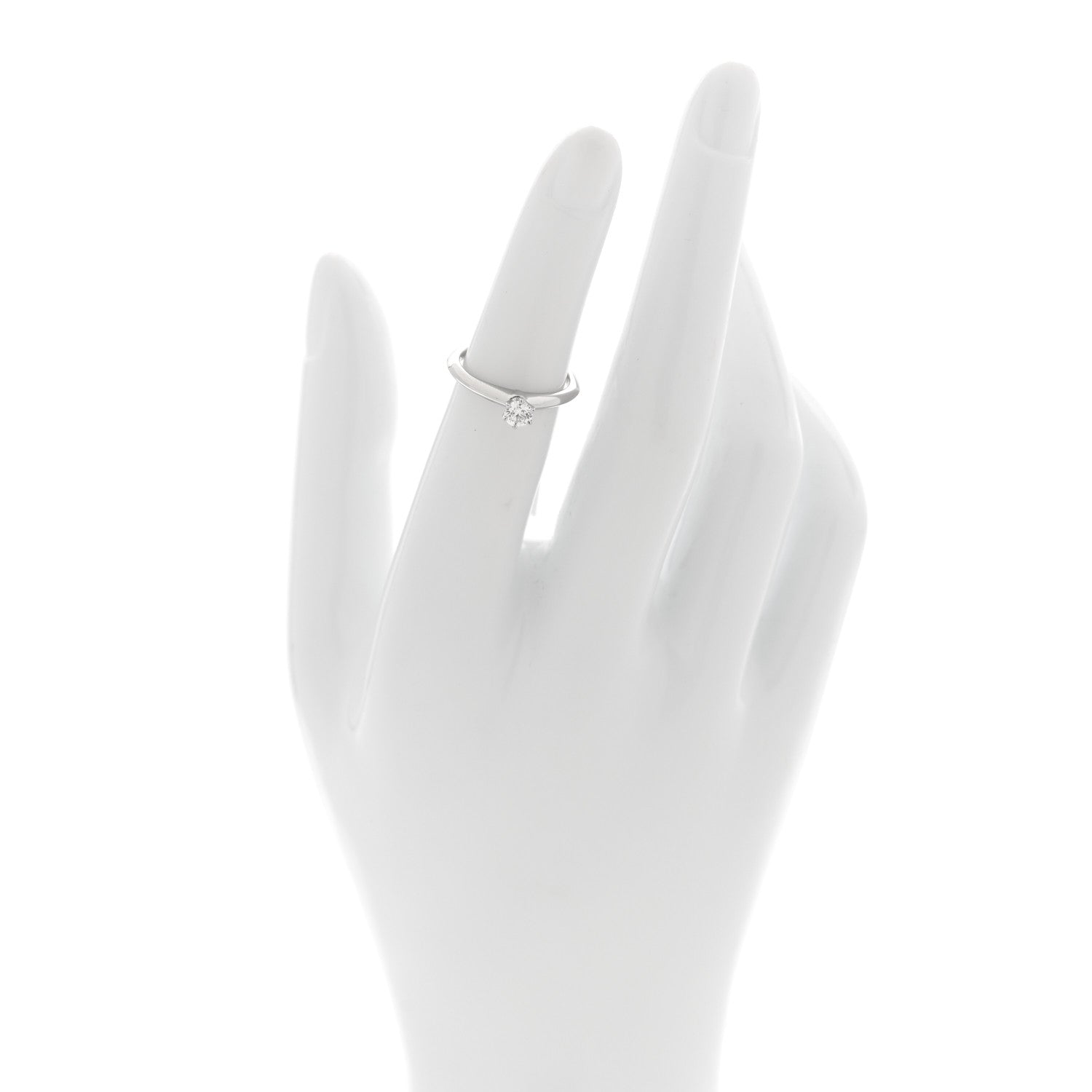 Tiffany Platinum Diamond .22ct Solitaire Engagement Ring 47 4 2 of 6