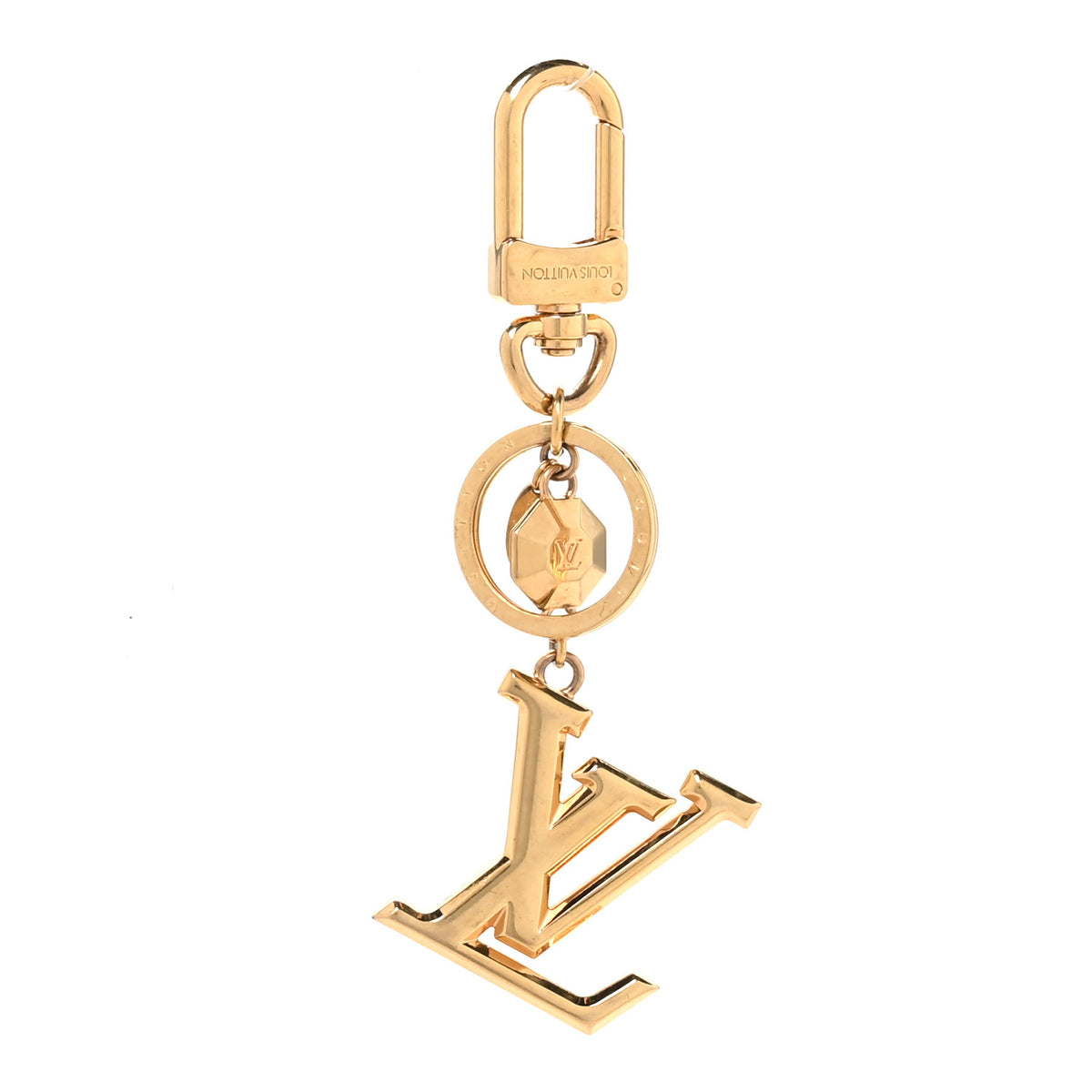 LV Facettes Bag Charm Key Holder Gold